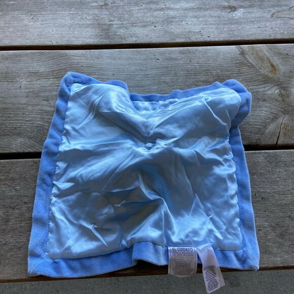 Just One Year Blue Elephant Security Blanket Rattle I LOVE YOU Nunu Lovey - Picture 4 of 7